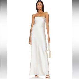 WeWoreWhat White strapless silky maxi dress